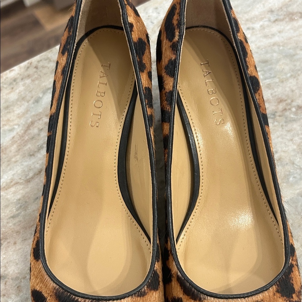 Talbots animal print heels size 7.5M Brown & Black - Picture 3 of 13